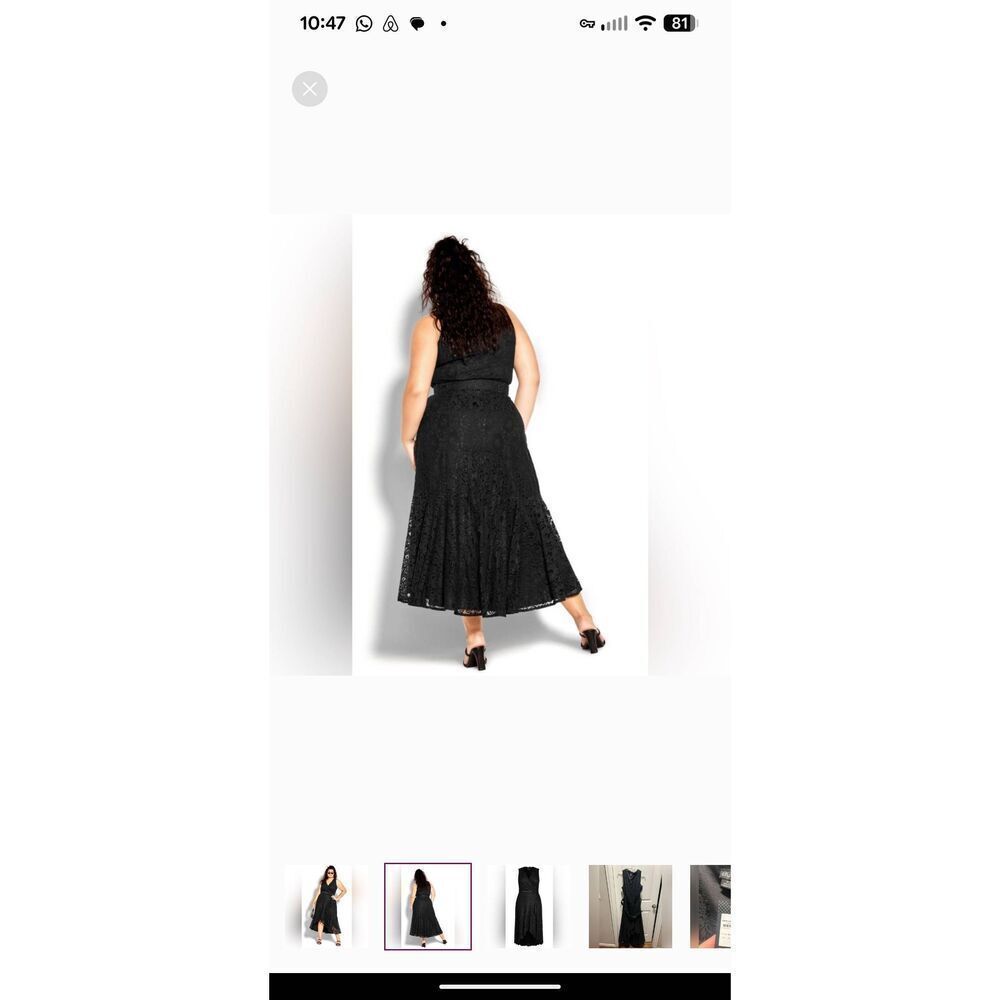 City Chic Dress Lace Magic High Low Lace Women's Plus Sz XS (14/14W/L) - BNWT - Picture 2 of 15